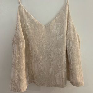 Le Lis cropped white/cream velvet tank!